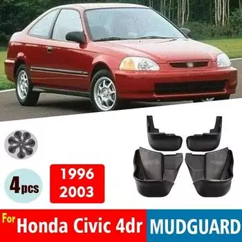 ДЛЯ Civic 4dr Седан 1996-2003 Брызговики Защита Брызговики Крыло Брызговик Автоаксессуары Авто Стайлинг Передние Задние 4шт чёрный