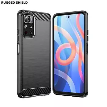 For Cover Xiaomi Redmi Note 11 Case For Redmi Note 11 Bumper Silicone Carbon Fiber Shell Back Case For Redmi Note 11 Cover 6.6 RedmiNote11 5G China чёрный