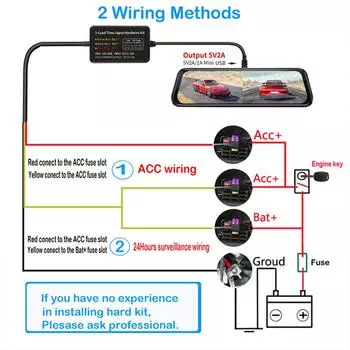for DashCam Hardwire Kit Type-c/MCIRO/MINI Port 24H Parking Monitor Power Line DashCam Hardwire Kit