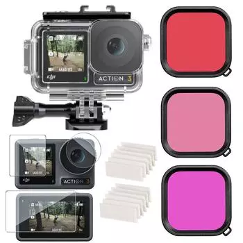 For DJI OSMO Action 3 Underwater Case Waterproof Dive Housing Protective Diving Cover Mount for DJI Action 3 Accessories