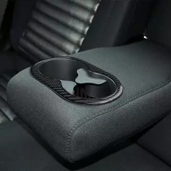 For Dodge Challenger 2015 2016 2017 2018 2019 2020 2024 Carbon Fiber Interior Fittings Rear Drain Cup Decoration Sticker 5D