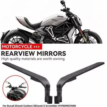 For Ducati Diavel/Carbon/XDiavel/S Scrambler HYPERMOTARD Motorcycle Wind Wing Side Rearview Mirror Adjustable Rotating Motorbike