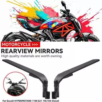 For Ducati HYPERMOTARD 1100 821 796 939 Diavel Motorcycle Wind Wing Side Rearview Mirror Adjustable Rotating Accessories