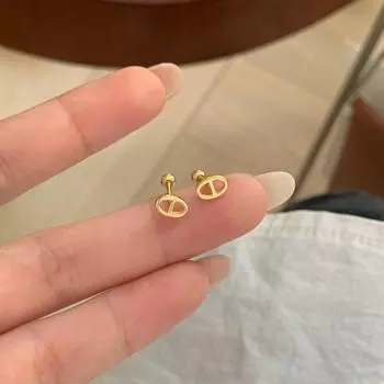 For Evening S925 Sterling Silver Pig Nose Screw Stud Earrings for Women Minimalist Fashion Ear-Caring Earrings Korean Style Daily Earrings S925 sterling silver golden pig nose earrings