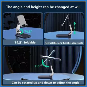 For Foldable ABS Desktop Mobile Phone Stand For iPad iPhone 13 X Smartphone Support Tablet Desk Cell Phone Portable Holder Bracket