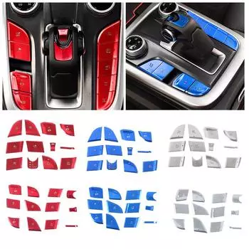 Для GWM Tank 300 2024 2024 Центральная консоль Панель переключения передач Кнопка Крышка Отделка Сплав Переключатель Крышка Наклейка Антицарапающие Аксессуары