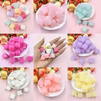 Для ручной работы модный акриловый желе цветной квадрат 20 шт 14*25,6 мм для браслета серьги изготовление россыпью бусин DIY ювелирные аксессуары материал фиолетовый