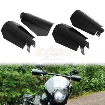 Для Harley Sportster XL Dyna Baggers ветрозащитный чехол 2 шт мотоцикл черный козырек защита рук гроб вырез Small Size