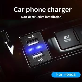 For Honda Cars 4.2A Dual USB Socket Car Charger Phone Power Adapter With LED Light 12V 24V For CIVIC CROSSTOUR CRV ODYSSEY