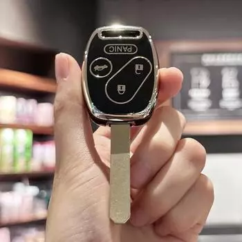для Honda Key Fob Cover, автомобильный брелок Case для 2003-2012 Accord 2006-2013 Civic 2005-2006 CR-V Pilot Fit Odyssey Ridgeline Smart чёрный