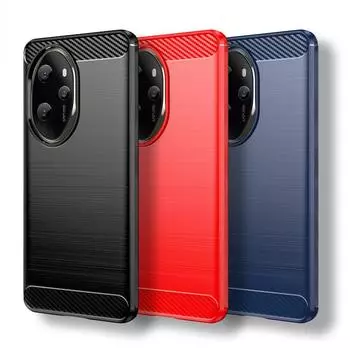 Чехол для Honor 100 Pro Чехол для Honor 70 90 Lite 80 90 100 Pro Чехол из углеродного волокна Противоударный силиконовый защитный бампер для Honor 100 For Honor 100 Pro чёрный