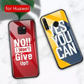 For Huawei mate 20 pro case Glass nova 3 cover encourage quote for Huawei mate 9 10 20 pro 20x lite RS Nova 3 3i 3e 4 4e Y9 2019 mate 10 pro