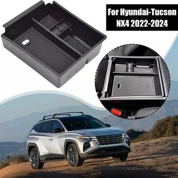 For Hyundai Tucson NX4 21-24 Automotive Center Console Interior Organizer ABS Decoration Tools Tray Automotive Organizer Bo V4R5 чёрный