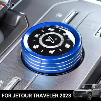 Для Jetour Traveler 2024 Декоративное кольцо ручки центральной консоли Наклейки с рамкой из алюминиевого сплава Аксессуары для интерьера автомобиля красный