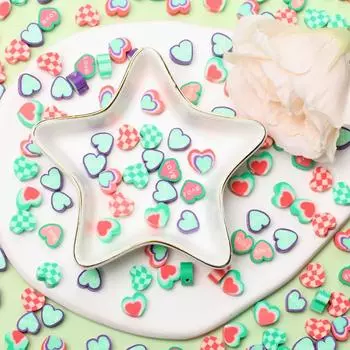 для изготовления ювелирных изделий свободные бусины креативная мягкая керамика любовь смешанные бусины в форме сердца DIY материал 10 шт украшения разноцветный