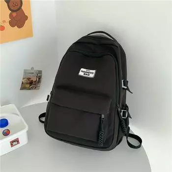 for Junior High School Girls Junior High School Girls Korean Style Yellow Minimalist Good-looking Large Capacity Backpack for Junior High School Girls Black [no Pendant] strong and durable
