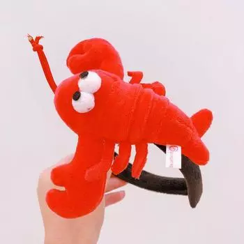 For Kids Plush Wash Face Party Female Headwear Cartoon Headdress Lobster Headband Crab Hair Hoop A