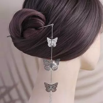 For Ladies Tassel Metal Butterfly Hair Stick Women Hair Fork Chinese Style Hairpin Hair Accessories