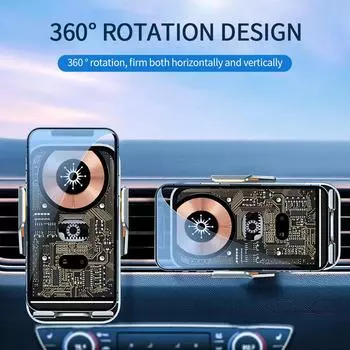 Для Leapmotor C01 C11 T03 Автомобильное беспроводное зарядное устройство Мобильный телефон GPS-навигация Автоматический кронштейн для определения встроенного аккумулятора Быстрая зарядка чёрный