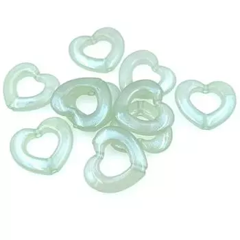 for Necklace Earring Making Love Heart Beads Fashion 10Pcs Pendants DIY Jewelry Accessories Handmade Creative Acrylic Vertical Hole Hollow beads зелёный