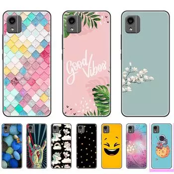 for Nokia C110 Case Silicon Black luxury 6.3inch Cute Tpu Back Cover on NokiaC110 shockproof Full protection Cases C110-Style 1