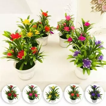 for Office Wedding Party Decortion Outdoor Decor with Pots Fake False Plants Artificial Flower Style 1