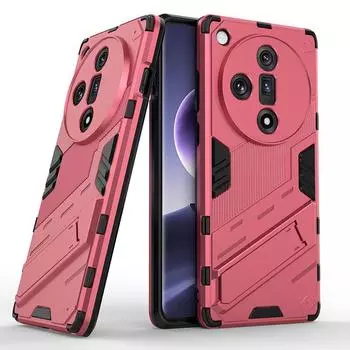 Для Oppo Find X7 X6 X5 Pro Lite Ultra Punk Armor противоударный бампер прочный прорезиненный ПК в комплекте подставка держатель чехол чехол Find X5 красный