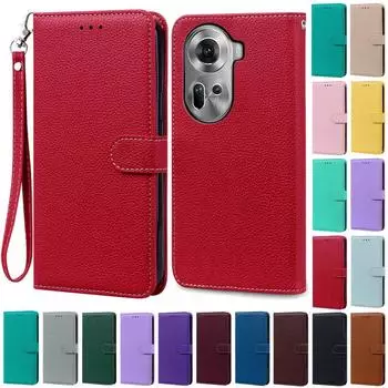 For OPPO Reno 11 5G Case Leather Flip Wallet Case For OPPO Reno 11F 5G Case Reno11 11 F Cover OPPO Reno 11 Pro Phone Case Fundas For Reno 11 5G кофейный