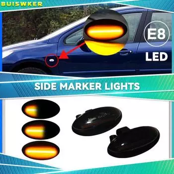 For Peugeot 307 206 207 407 107 607 For Citroen C1 C2 C3 C5 LED Dynamic Turn Signal Light Flowing Water Side Marker Indicator
