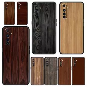 Для Realme 10 9 8 5G 7 6 GT2 Pro Plus 9i 8i C21 C11 C25 C35 мягкий резной деревянный чехол для телефона Realme GT Neo 2 3 3T черный чехол Realme 10 Pro