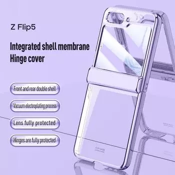 Для Samsung Flip 5 Лучший защитный стеклянный чехол-пленка для Samsung Galaxy Z Flip 5 Flip5 Zflip5 Plating Hinge Clear Phone Covers for Samsung Z Flip 5