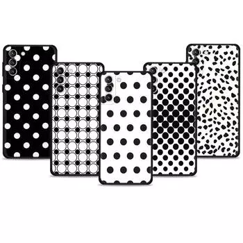 For Samsung Galaxy S10e S22 Ultra 5G S8 S21 Plus S10 S7 S9 S20 FE 2022 Phone Case Black and White Polka Dot Silicone Fundas Samsung S22 5G