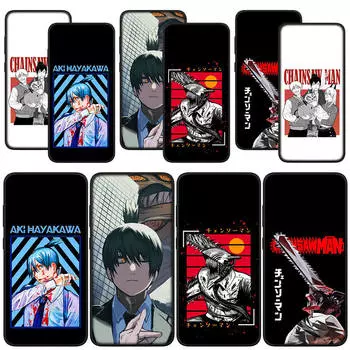 for Samsung Galaxy S24 S23 iPhone 15 14 Xiaomi Redmi Note 13 12 11 Pro Max X 8 Plus 9 10 XR OPPO Huawei Phone Case Chainsaw Man Gir Denji Makima Cover