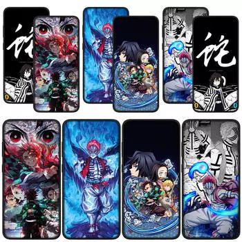 for Samsung Galaxy S24 S23 iPhone 15 14 Xiaomi Redmi Note 13 12 11 Pro Max X 8 7 9 10 XR OPPO A15 Huawei Phone Case Akaza Demon Slayer Tanjirou Cover