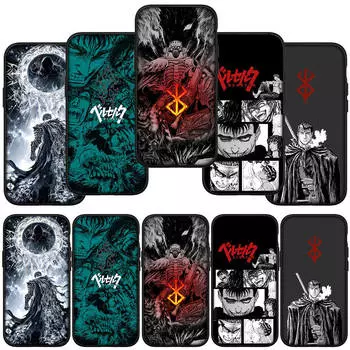 for Samsung Galaxy S24 S23 iPhone 15 14 Xiaomi Redmi Note 13 12 11 8 Plus 10 9 Pro Max X XR Phone Case Comics Berserk Guts OPPO Huawei Cover