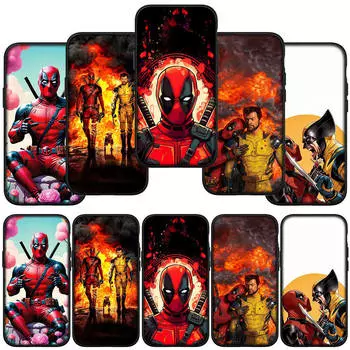 for Samsung Galaxy S24 S23 iPhone 15 14 Xiaomi Redmi Note 13 12 11 8 Plus 10 9 Pro Max X XR Phone Case Cartoon Deadpool Marvel Wolverine OPPO Huawei