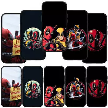 for Samsung Galaxy S24 S23 iPhone 15 14 Xiaomi Redmi Note 13 12 11 8 Plus 10 9 Pro Max X XR Phone Case Cartoon Deadpool Wolverine OPPO Huawei Cover