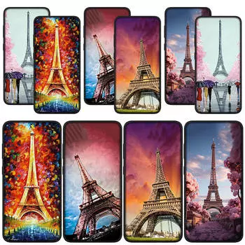 for Samsung Galaxy S24 S23 iPhone 15 14 Xiaomi Redmi Note 13 12 11 Pro Max X 8 7 9 10 XR A05 OPPO A15 Huawei Phone Case France Paris Eiffel Tower Art