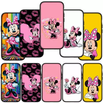 for Samsung Galaxy S24 S23 iPhone 15 14 Xiaomi Redmi Note 13 12 11 8 Plus 10 9 Pro Max X XR Phone Case Anime Minnie Comics Mouse OPPO Huawei Cover