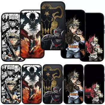 for Samsung Galaxy S24 S23 iPhone 15 14 Xiaomi Redmi Note 13 12 11 8 Plus 10 9 Pro Max X XR Phone Case Anime Asta Black Clover OPPO Huawei Cover