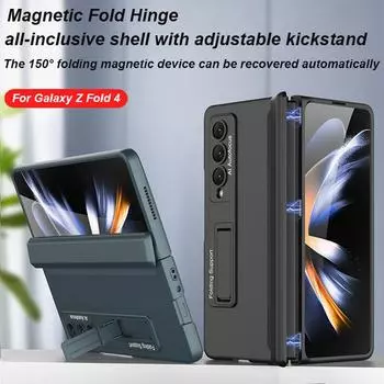 Для Samsung Galaxy Z Fold 4 Fold4 чехол ультратонкий матовый складной магнитный шарнир подставка противоударный защитный держатель жесткий чехол for Galaxy Z Fold 4