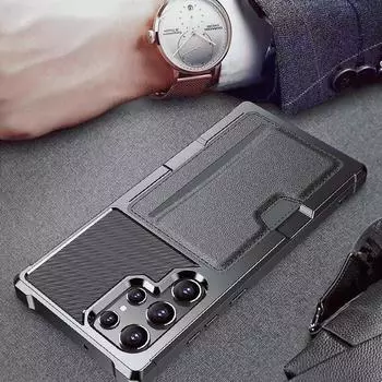 For Samsung S25 Ultra Anti-Drop Card Pocket Case for Samsung Galaxy S25 Ultra S23 S22 S21 FE S24 Plus Cell Phone Covers for Galaxy S25 чёрный