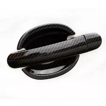 For Seat Leon MK1 MK2 Toledo Mii e-Mii Carbon Fiber Printed Exterior Side Door Handle Cover Door Bowl Trim Moulding Frame Bezel
