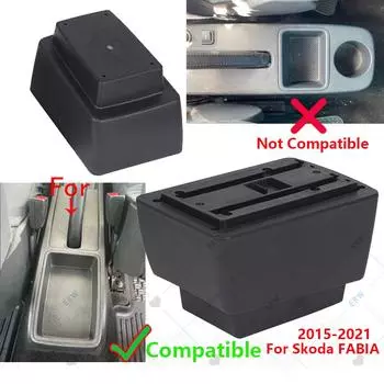 For Skoda Fabia Armrest Box For Skoda Fabia 3 III 2015-2025 Car Armrest Retrofit parts Storage Box Car Accessorie
