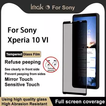 Для Sony Xperia 10 VI Glass IMAK 3D Curved Privacy Full Screen Covering Закаленное стекло Пленка Sony Xperia 10 VI