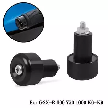 For Suzuki GSX-R 600 750 GSXR600 GSXR750 2006-2025 GSX R GSXR1000 2005-2016 K6 K7 K8 K9 Handlebar Grip Bar Ends Cap Plug Slider чёрный