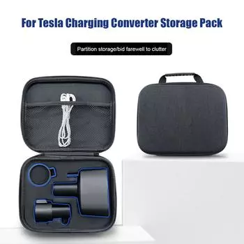 For Tesla CCS1 J1772 Charger Adapter Storage Bag Convenient Travel EVA Case For Electric Charging Car Accessories Waterproo W1Q4 чёрный