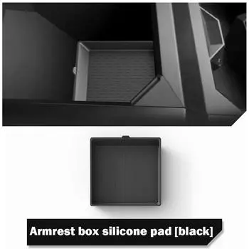 For Tesla Cybertruck 2024 Car Armrest Box Anti-slip Silicone Pad Center Console Storage Box Mat Car Interior Accessories чёрный