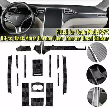 For Tesla For Model X/S 2012-2024 Center Console Wrap Vinyl Sticker Trim Auto Carbon Fiber Glossy Wrap Trim Decal Sunscreen CHINA