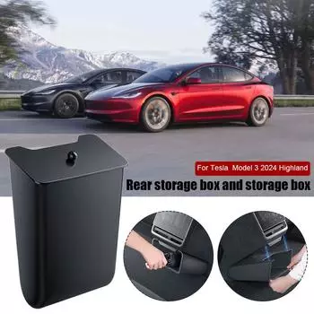 for Tesla Highland 2024 Car Rear Seat Trash Can Interior Storage Box Magnetic Garbage Bin Car Accessories I6O7